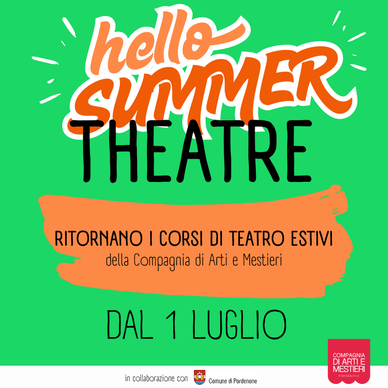 Dal 1 luglio in partenza i laboratori estivi di teatro